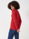Crew Clothing Heritage Crew Neck Cable Knit Jumper, Ruby Red