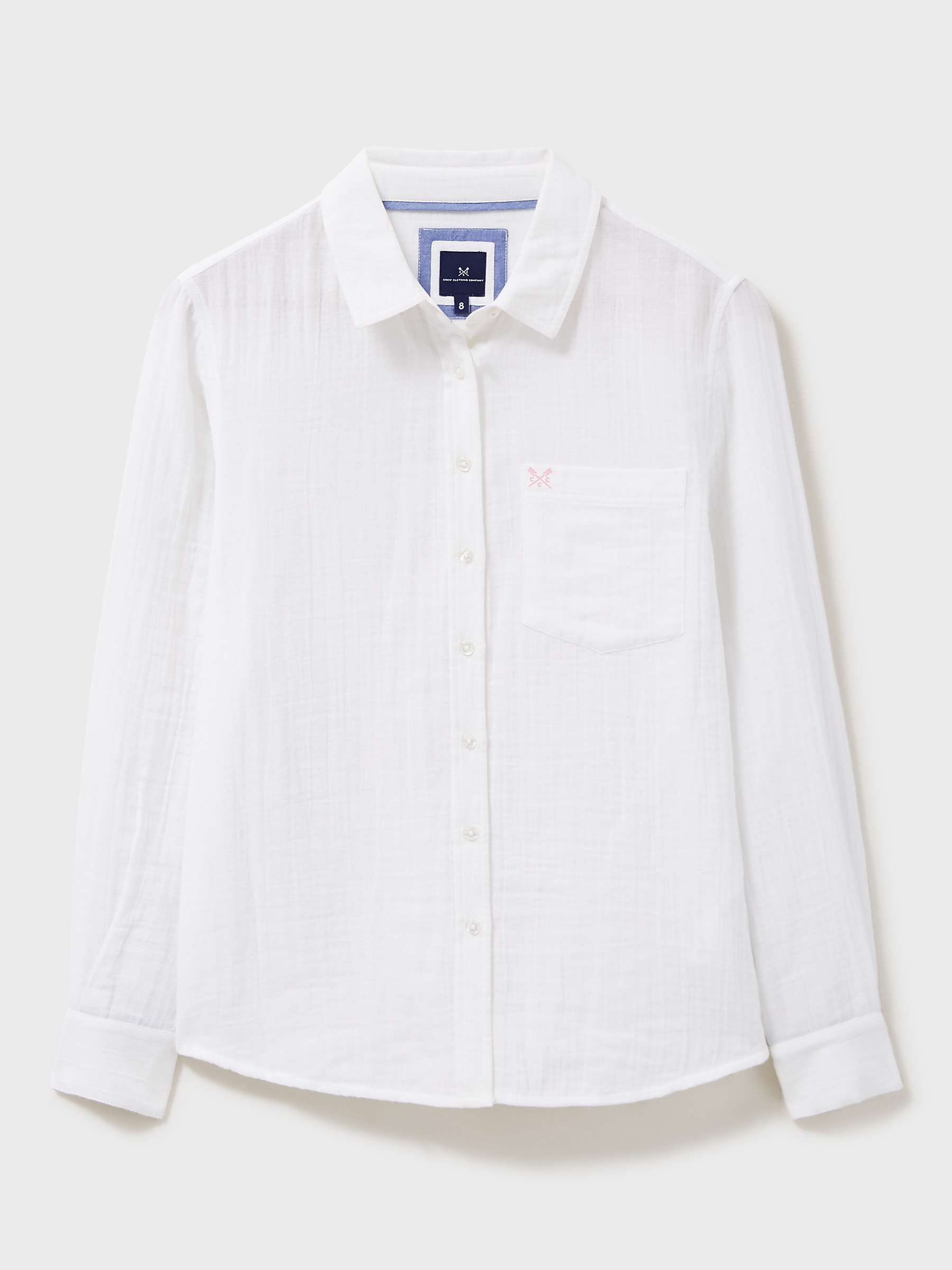 Buy Crew Clothing Harlie Cotton Relaxed Shirt, White Online at johnlewis.com