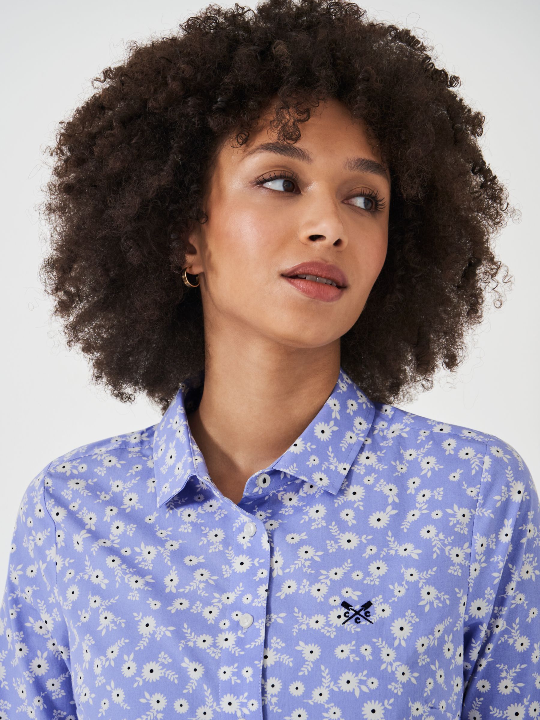 Buy Crew Clothing Lulworth Tailored Floral Print Shirt, Blue/Multi Online at johnlewis.com