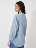 Crew Clothing Harlie Cotton Relaxed Shirt, Cobalt Blue