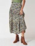 Crew Clothing Sienna Floral Midi Skirt, Green/Multi