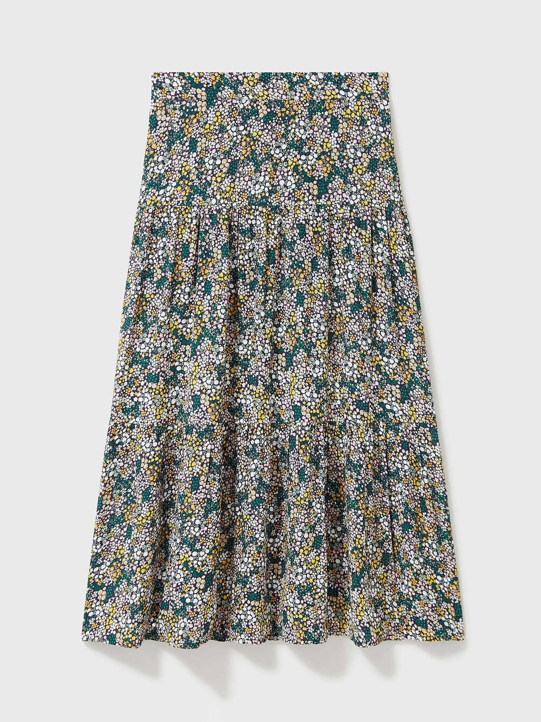 Buy Crew Clothing Sienna Floral Midi Skirt, Green/Multi Online at johnlewis.com