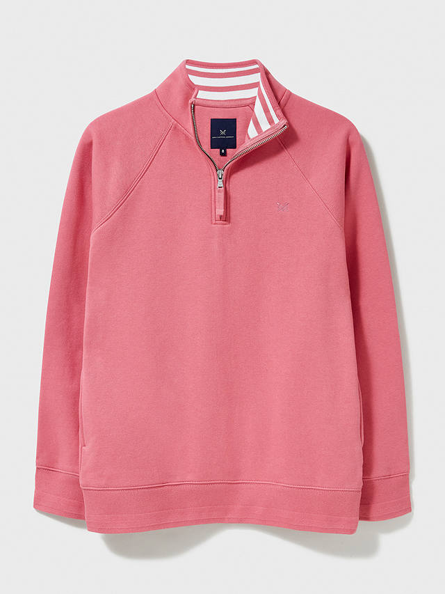 Crew Clothing Half Zip Sweatshirt, Rose Pink