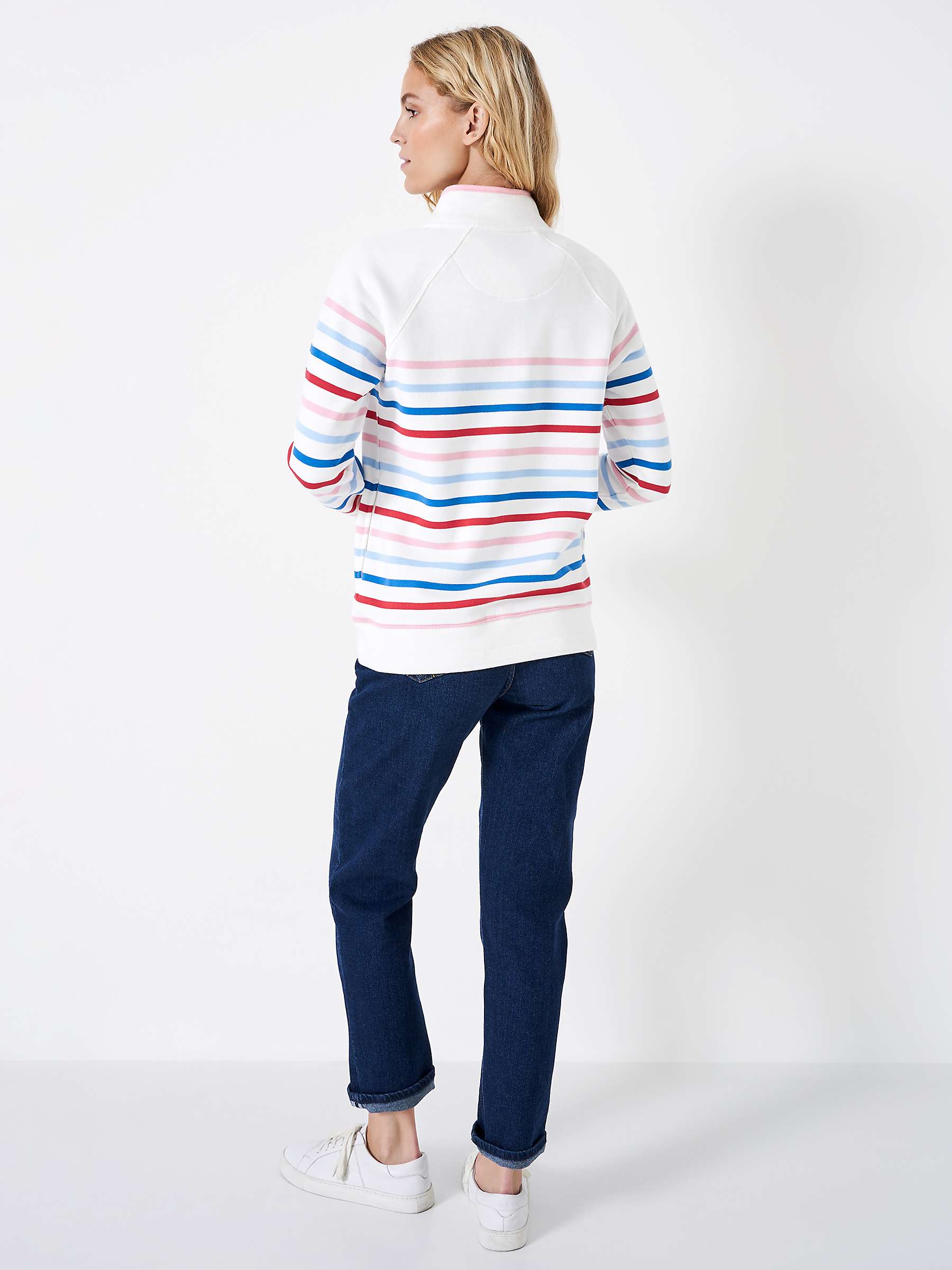 Buy Crew Clothing Half Zip Striped Sweatshirt Online at johnlewis.com
