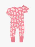 Bonds Baby Wonderfresh Floral Print Zip Through Wondersuit, Pink/Multi