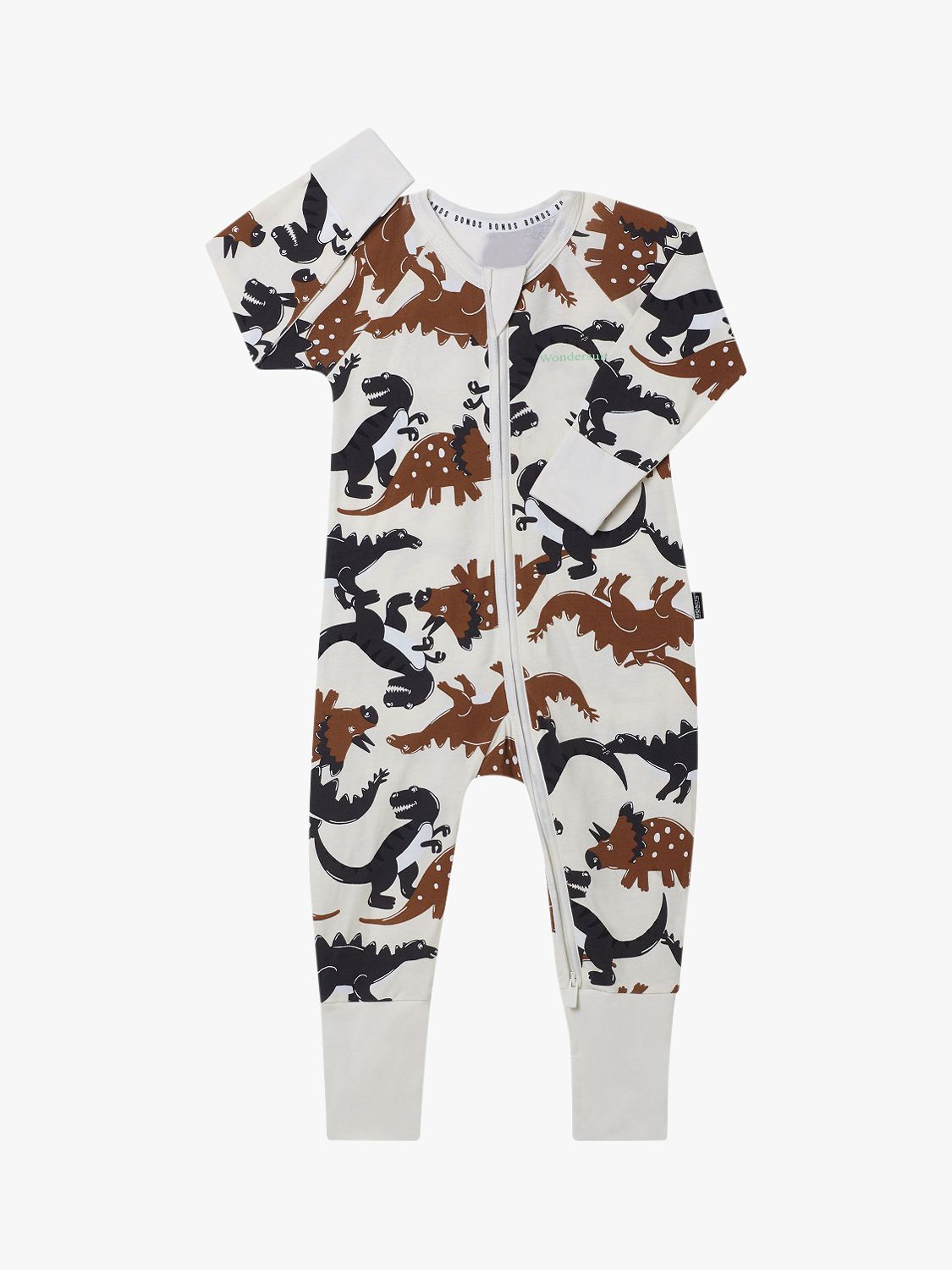 Bonds Baby Zippy Print Zip Through Wondersuit, Dinosaurs/Multi