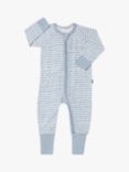 Bonds Baby Wonderfresh Wavy Stripe Zip Through Wondersuit, Blue/Multi