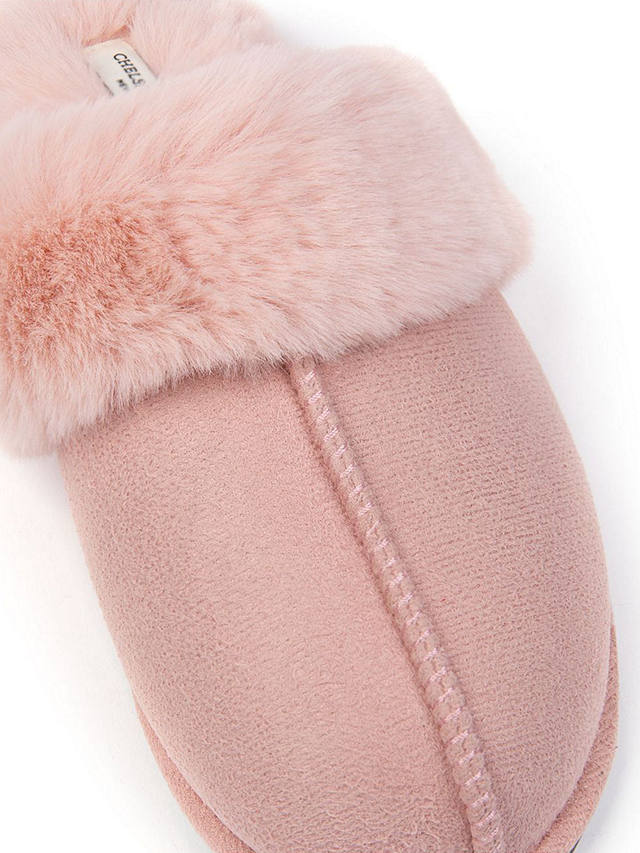 Chelsea Peers Suedette Cuffed Dome Slippers, Pink