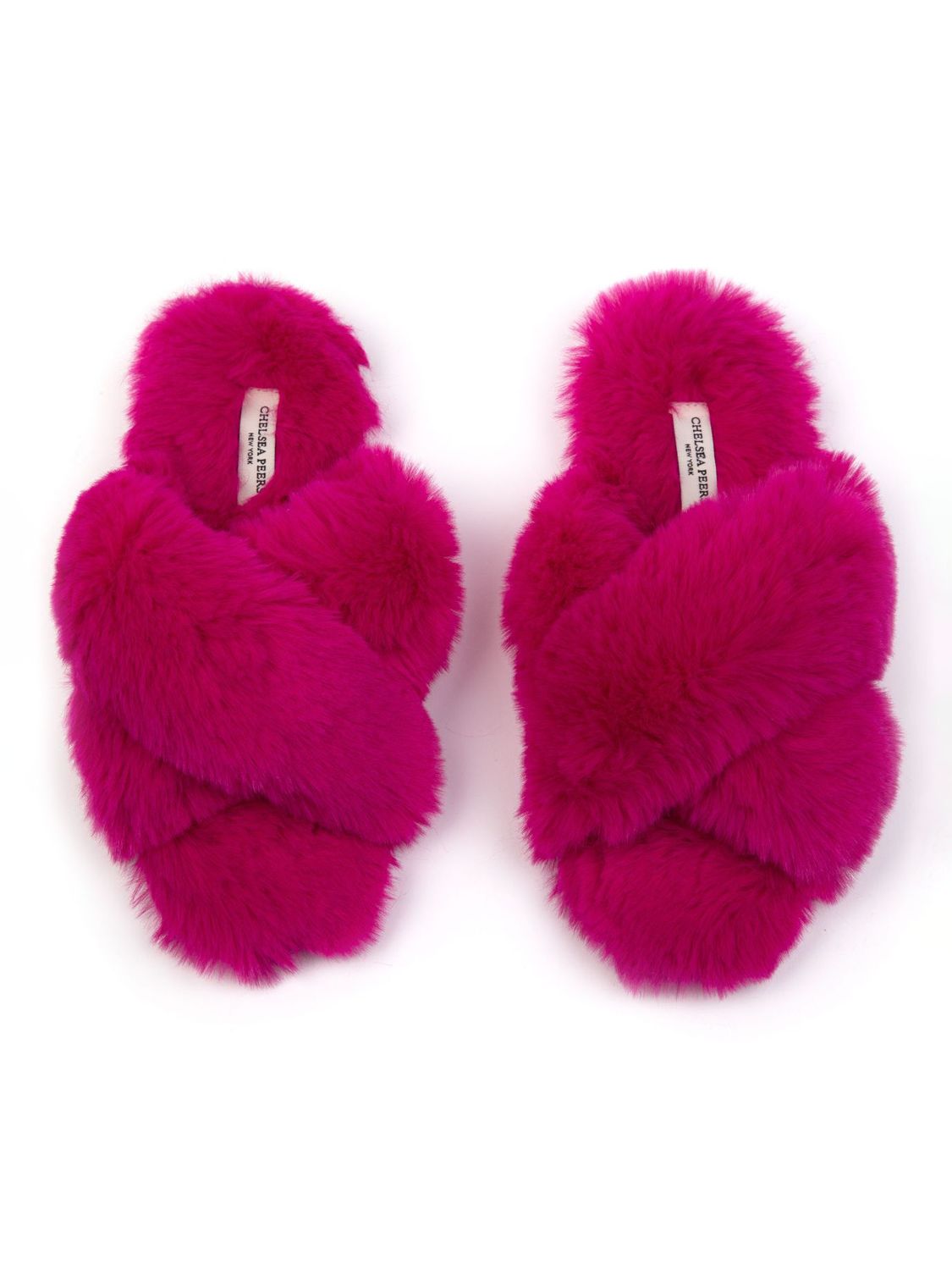 Hot pink fur slippers hot sale