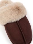 Chelsea Peers Suedette Cuffed Dome Slippers, Brown