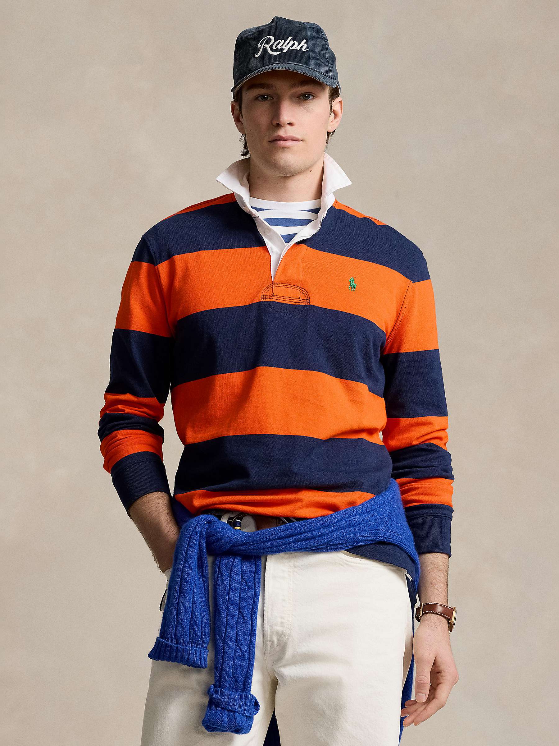 Buy Polo Ralph Lauren Classic Fit Striped Jersey Rugby Shirt Online at johnlewis.com
