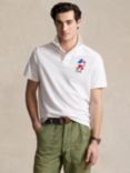 Ralph Lauren Classic Fit Embroidered Mesh Polo Shirt, White, White