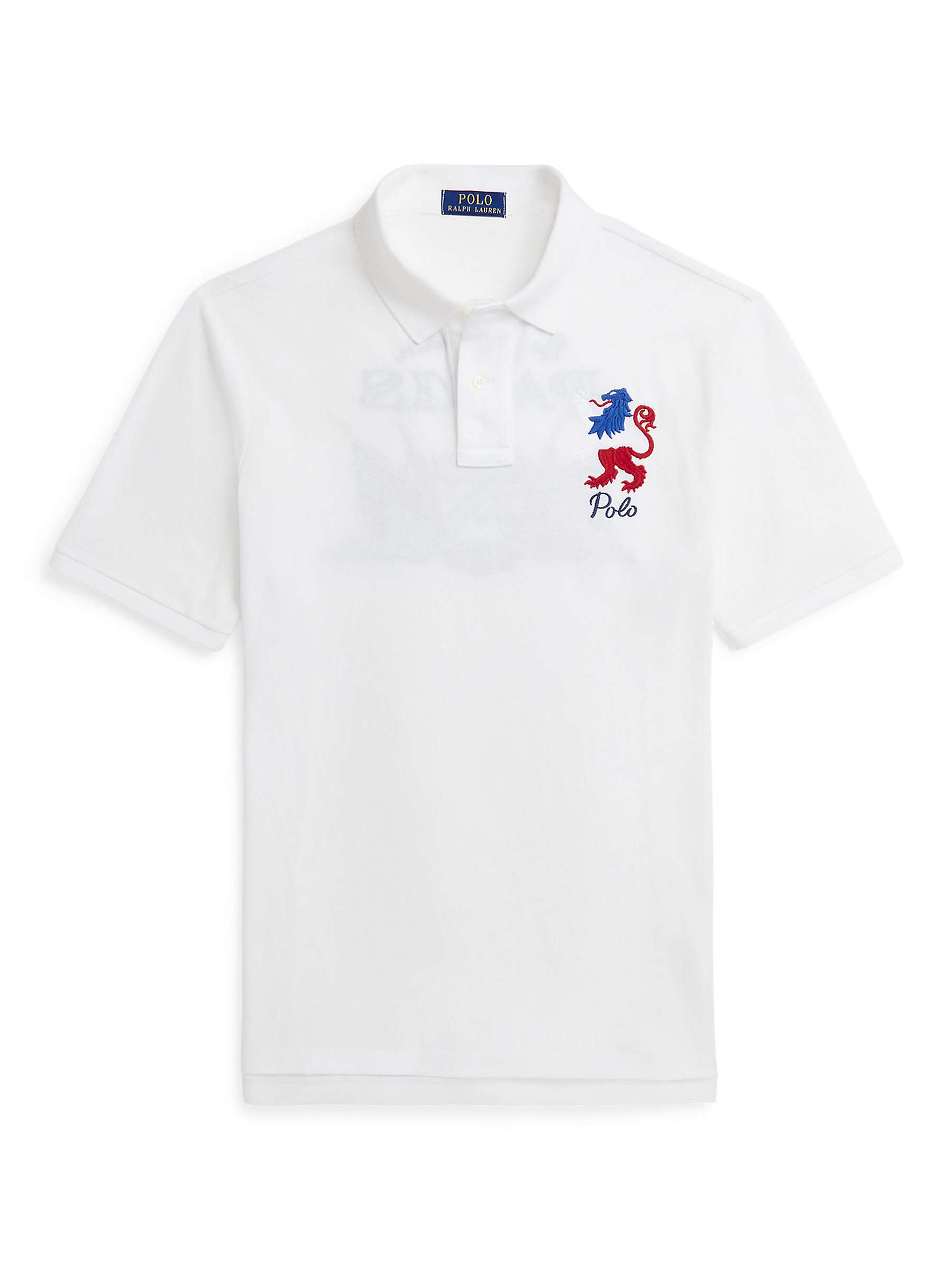Buy Ralph Lauren Classic Fit Embroidered Mesh Polo Shirt, White Online at johnlewis.com