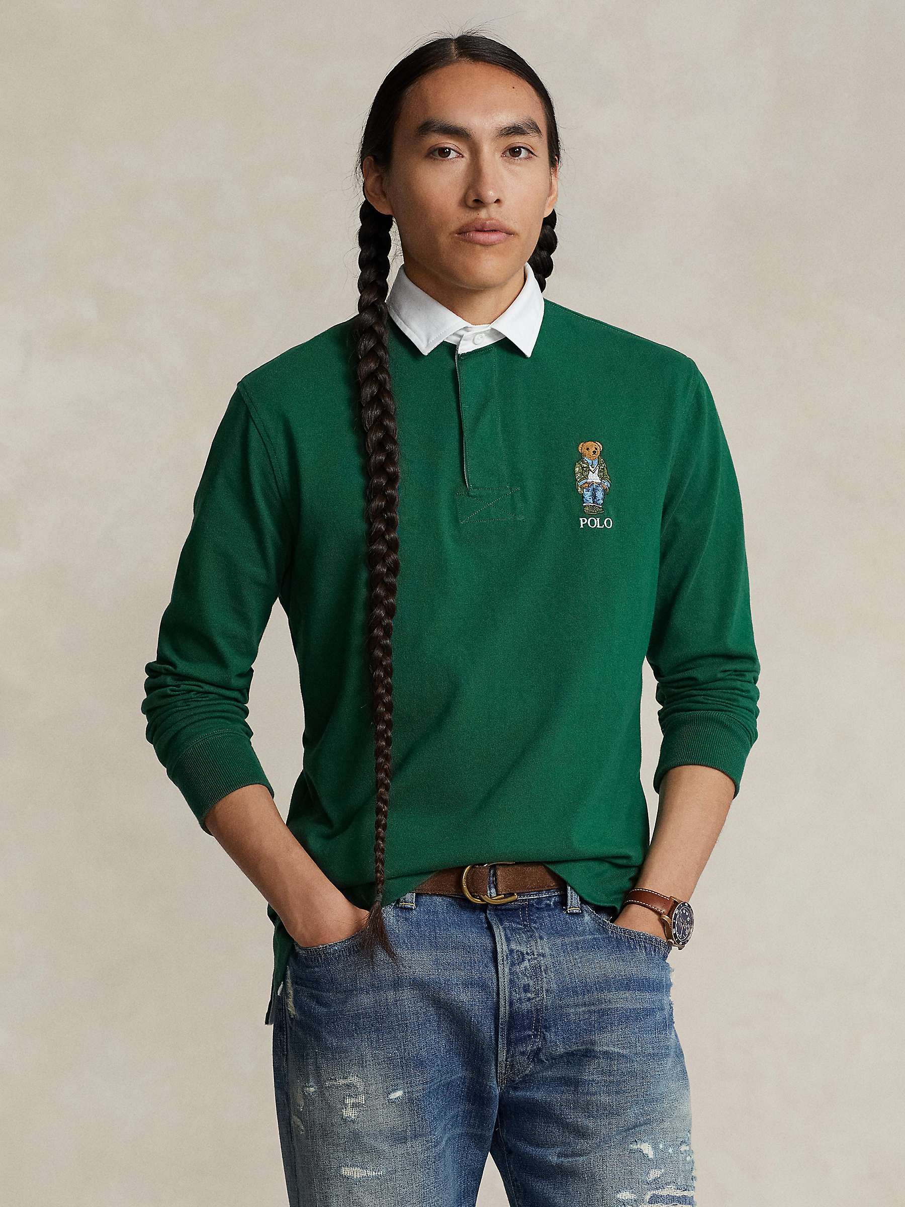 Buy Ralph Lauren Classic Fit Polo Bear Rugby Shirt, Green Online at johnlewis.com