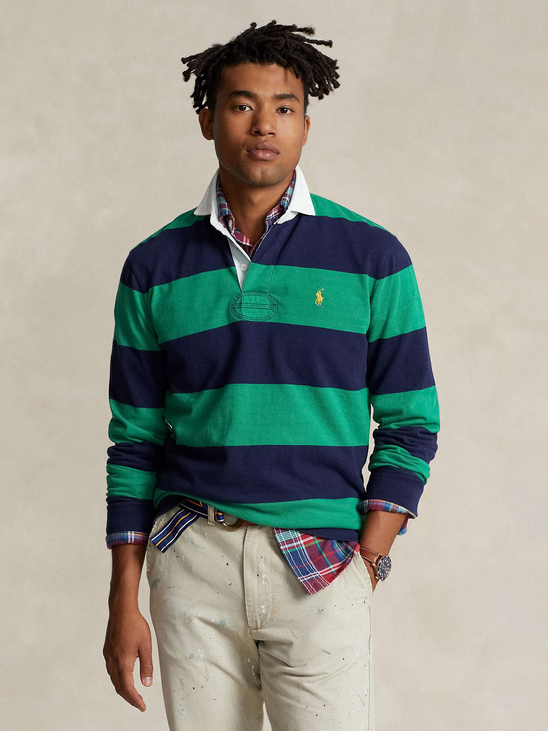 Buy Polo Ralph Lauren Classic Fit Striped Jersey Rugby Shirt Online at johnlewis.com