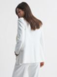 Reiss Petite Sienna Double Breasted Crepe Blazer, White