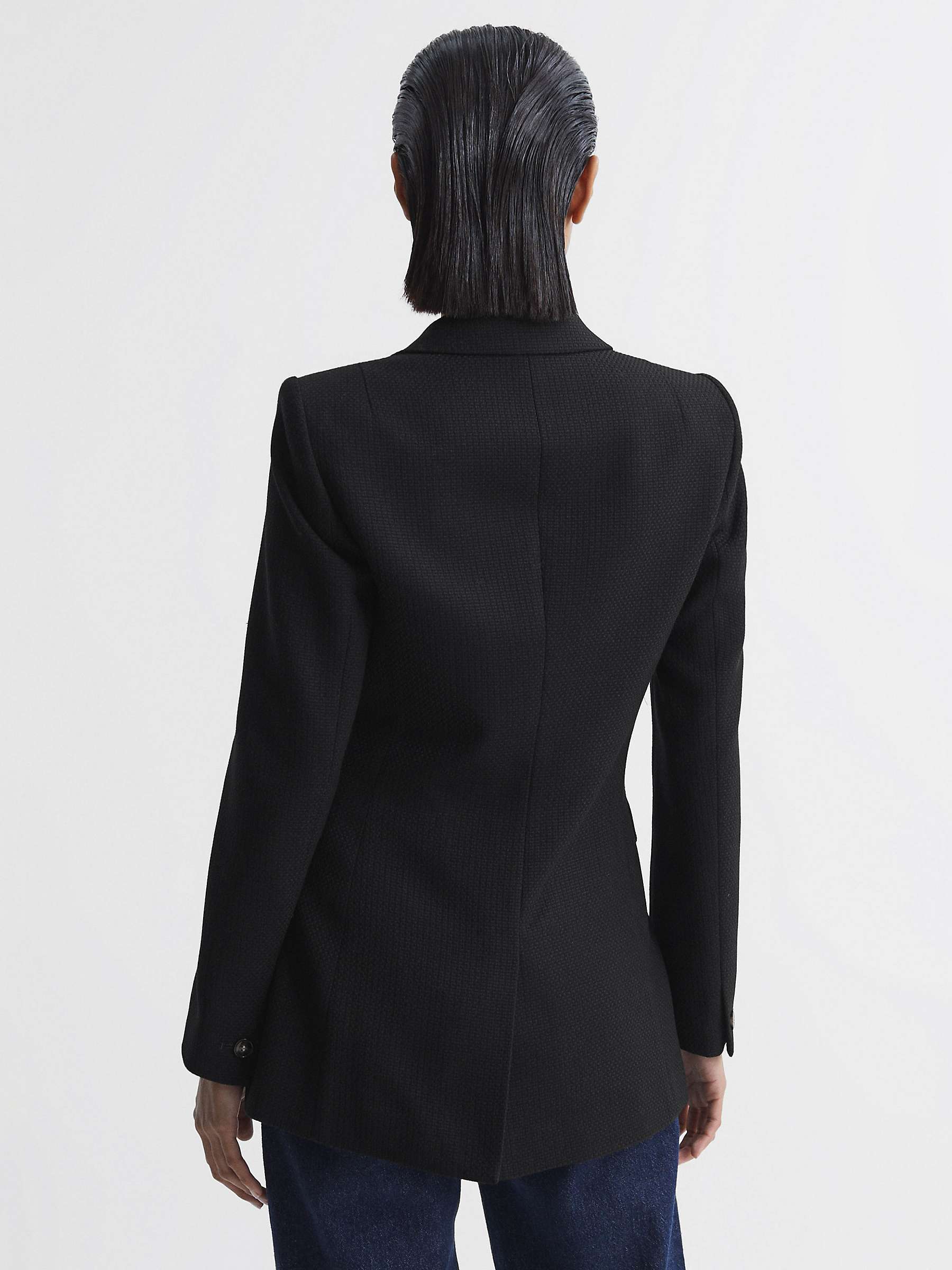 Buy Reiss Petite Lana Double Breasted Tweed Blazer, Black Online at johnlewis.com