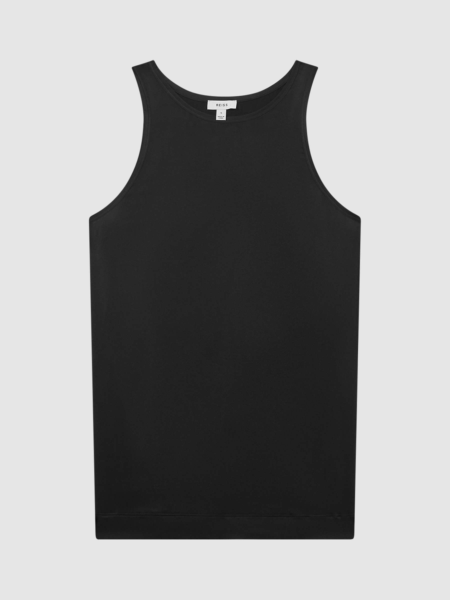 Buy Reiss Gene Silk Front Vest Top, Black Online at johnlewis.com