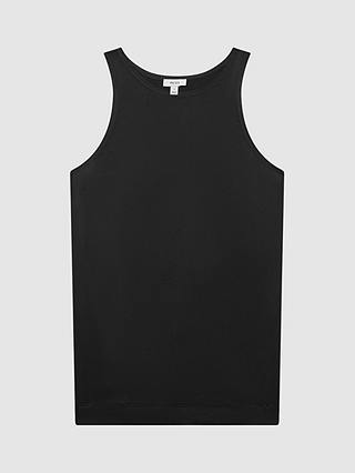 Reiss Gene Silk Front Vest Top, Black