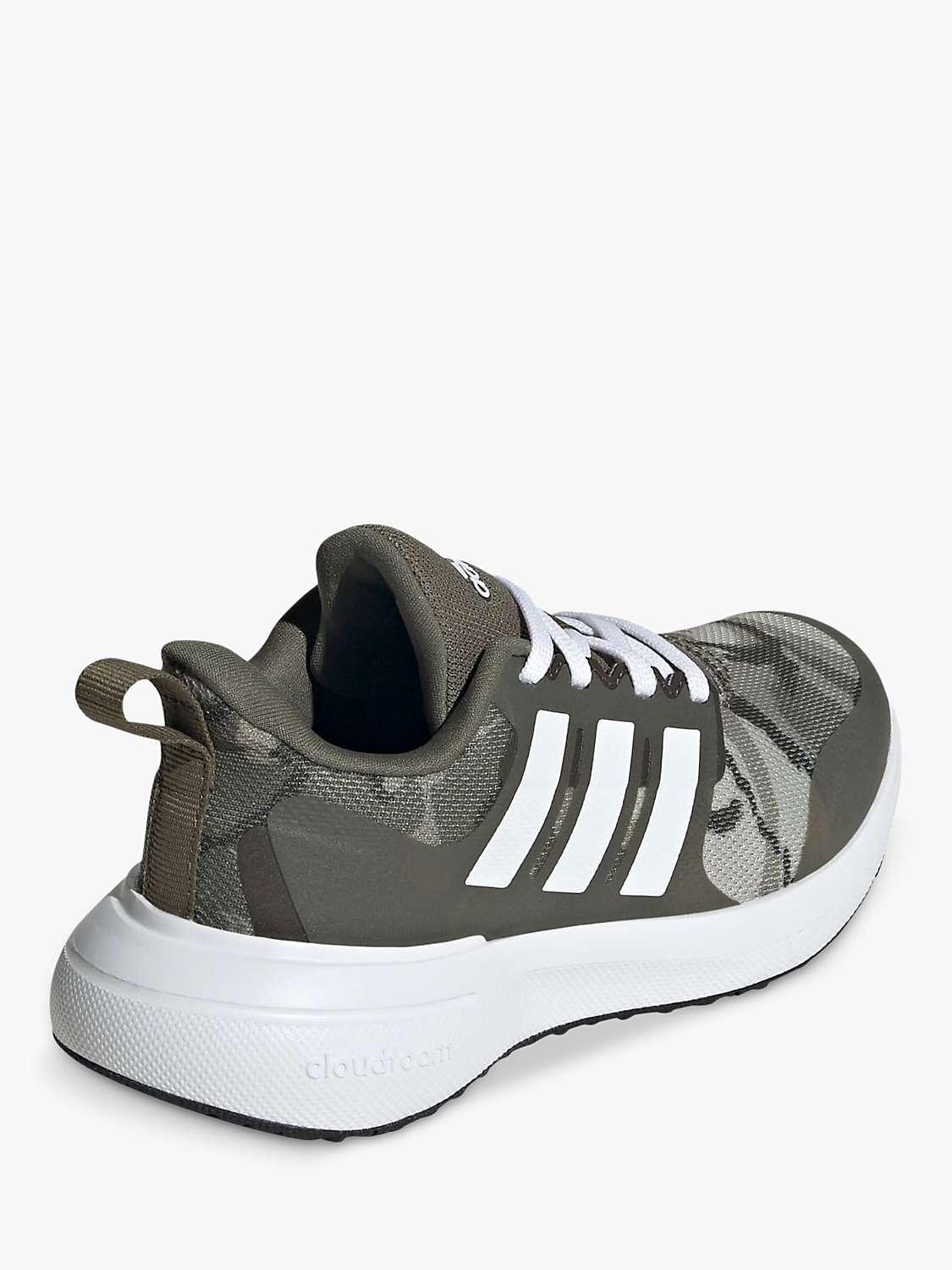 Buy adidas Kids' Fortarun 2.0 Lace Up Camouflage Trainers, Olive/White Online at johnlewis.com
