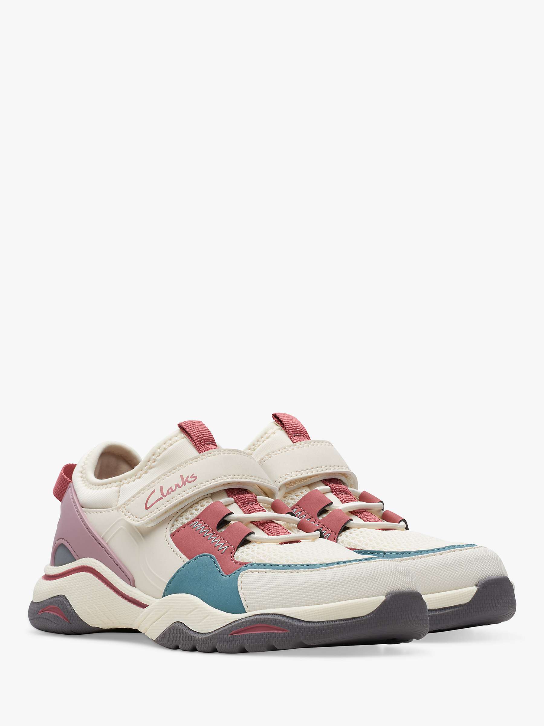 Buy Clarks Kids' Feather Hop Trainers, Off White Online at johnlewis.com