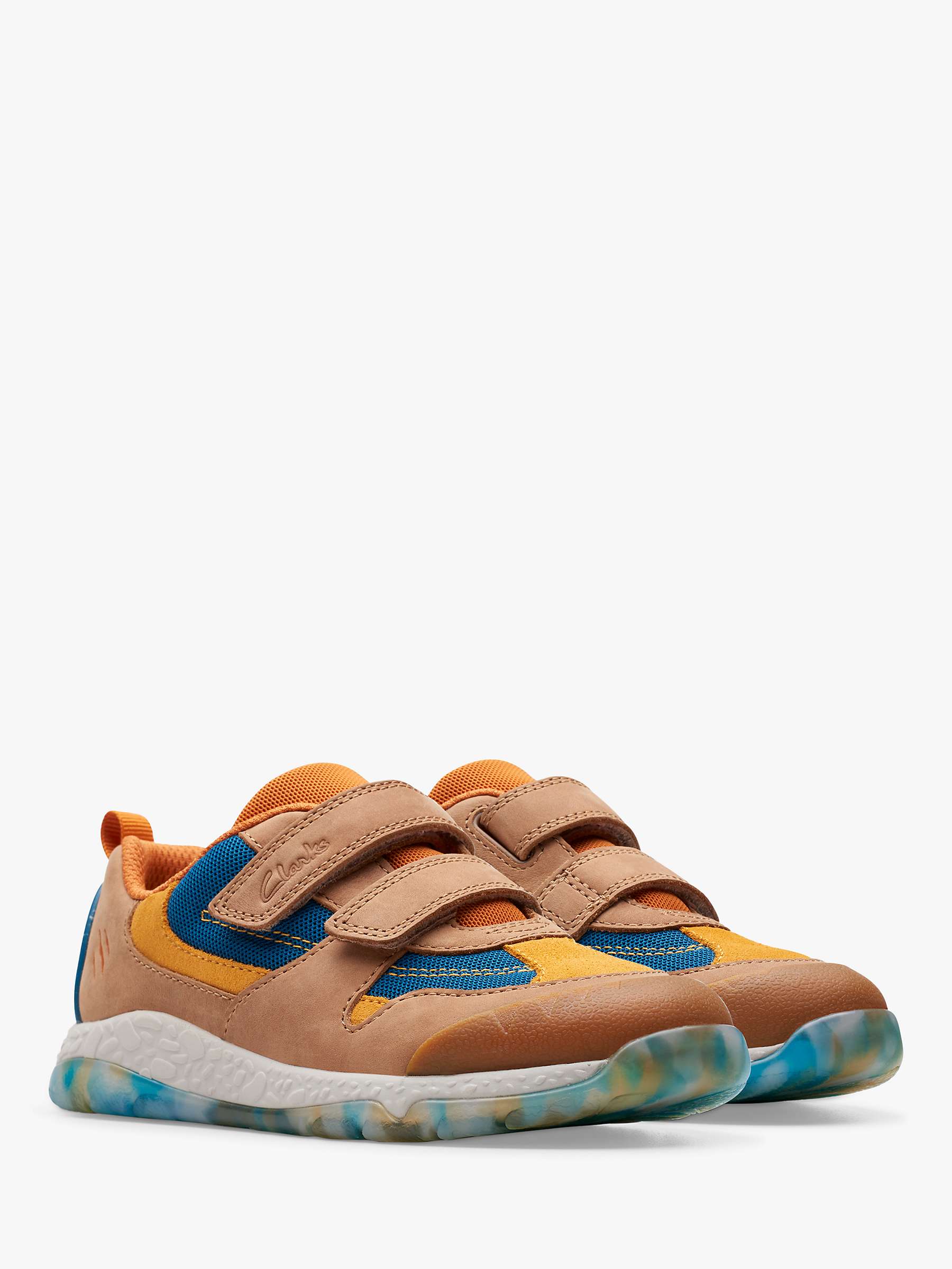 Buy Clarks Kids' 3D Steggy Tail Fun Trainers, Tan Online at johnlewis.com