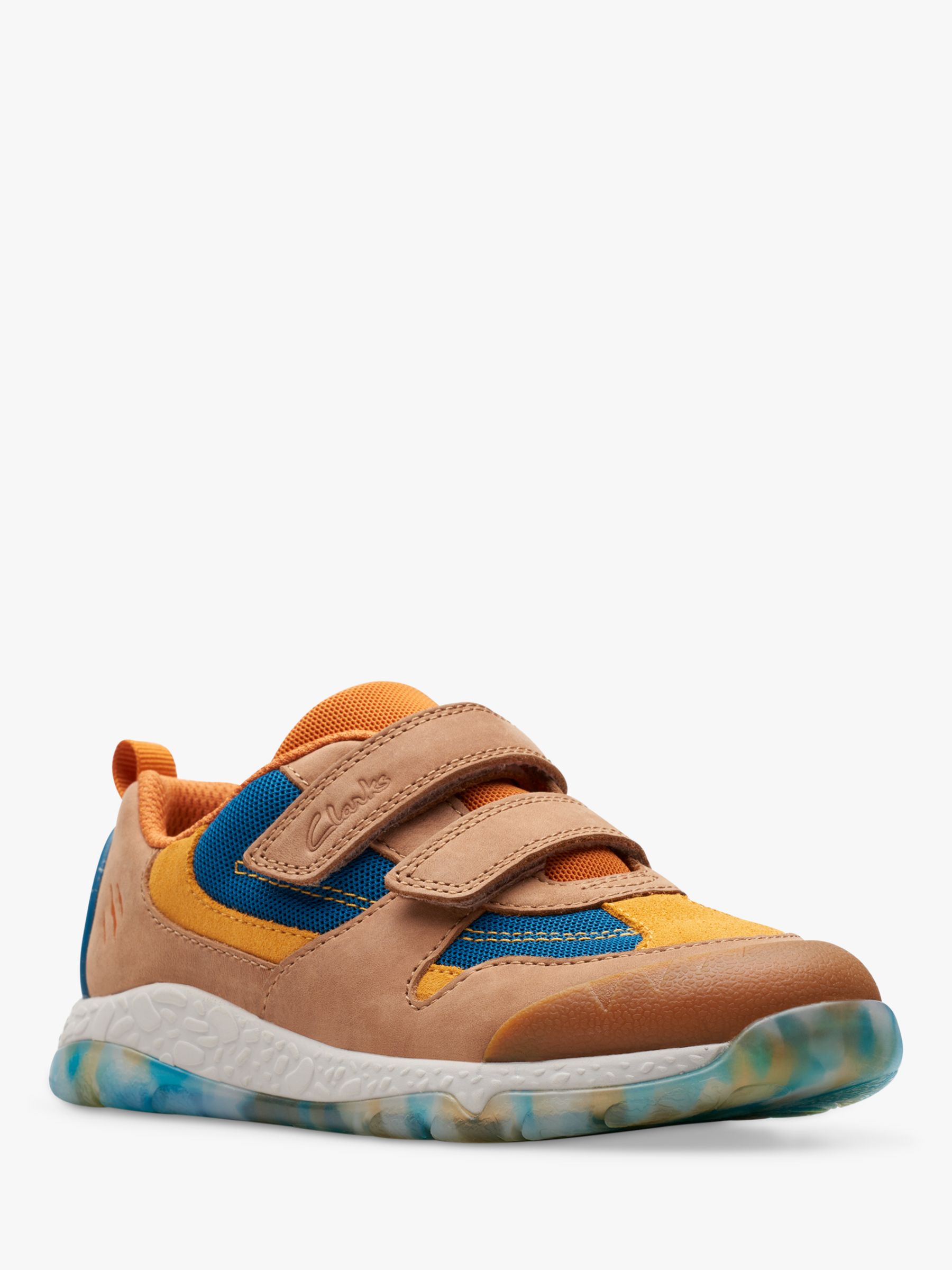 Clarks Kids' 3D Steggy Tail Fun Trainers, Tan at John Lewis & Partners