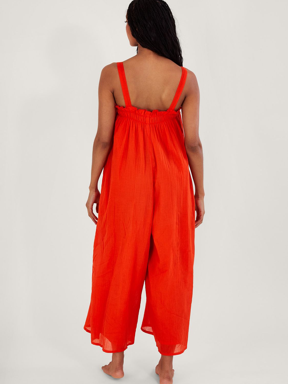 Monsoon Eve Loose Jumpsuit, Coral, S