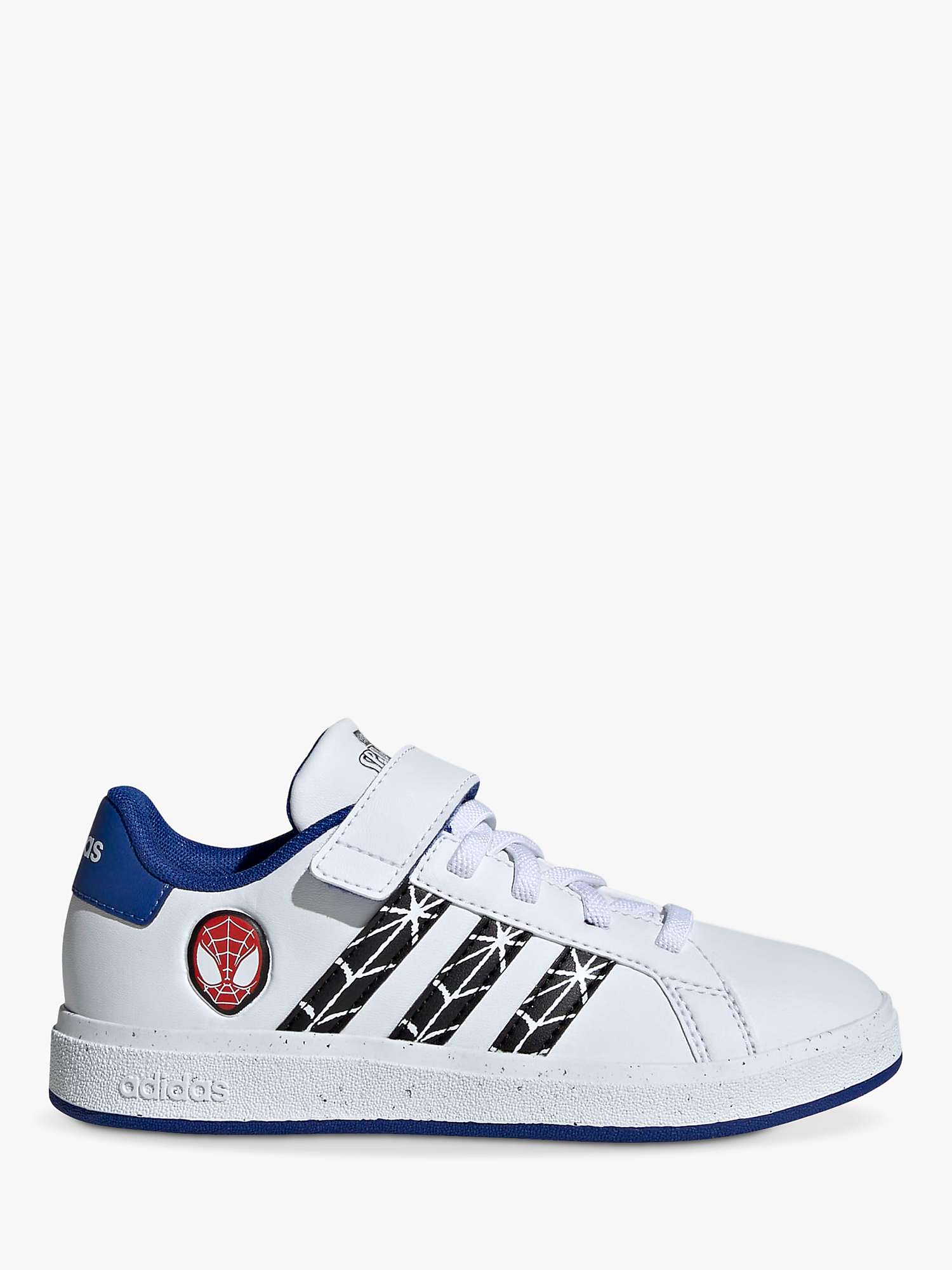 Buy adidas Kids' Grand Court X Marvel Graphic Low Cut Trainers, White/Black Online at johnlewis.com