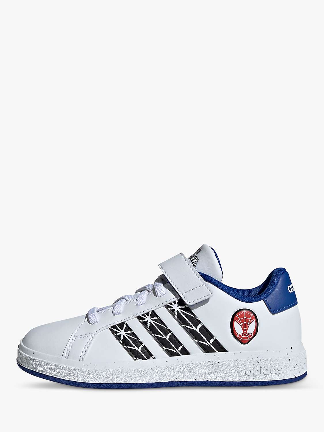 Buy adidas Kids' Grand Court X Marvel Graphic Low Cut Trainers, White/Black Online at johnlewis.com