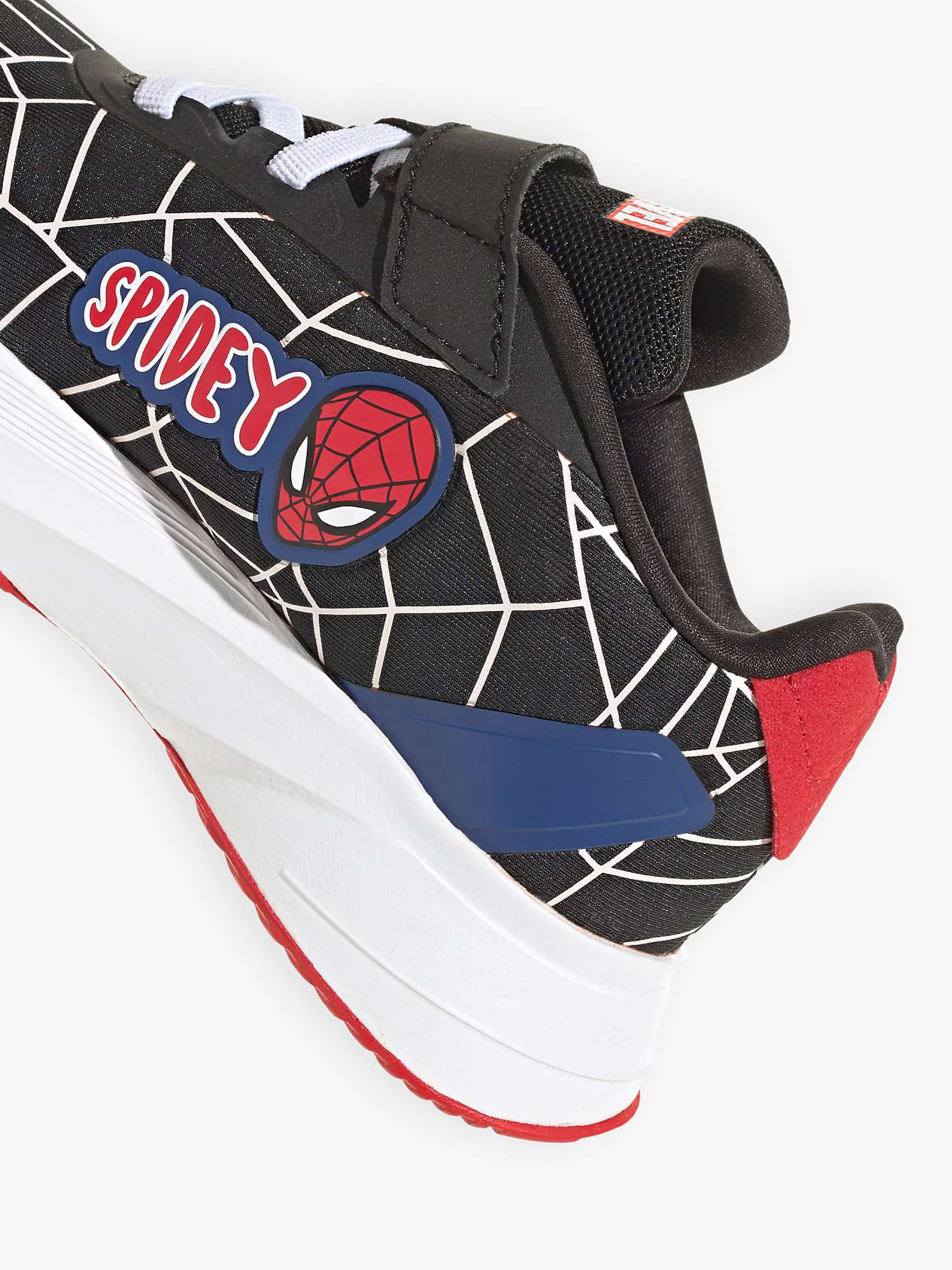 Buy adidas Kids' Duramo Marvel Spiderman Trainers, Black/Red Online at johnlewis.com