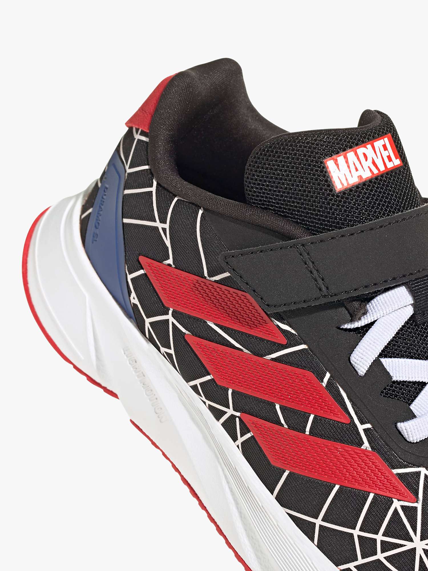 Buy adidas Kids' Duramo Marvel Spiderman Trainers, Black/Red Online at johnlewis.com