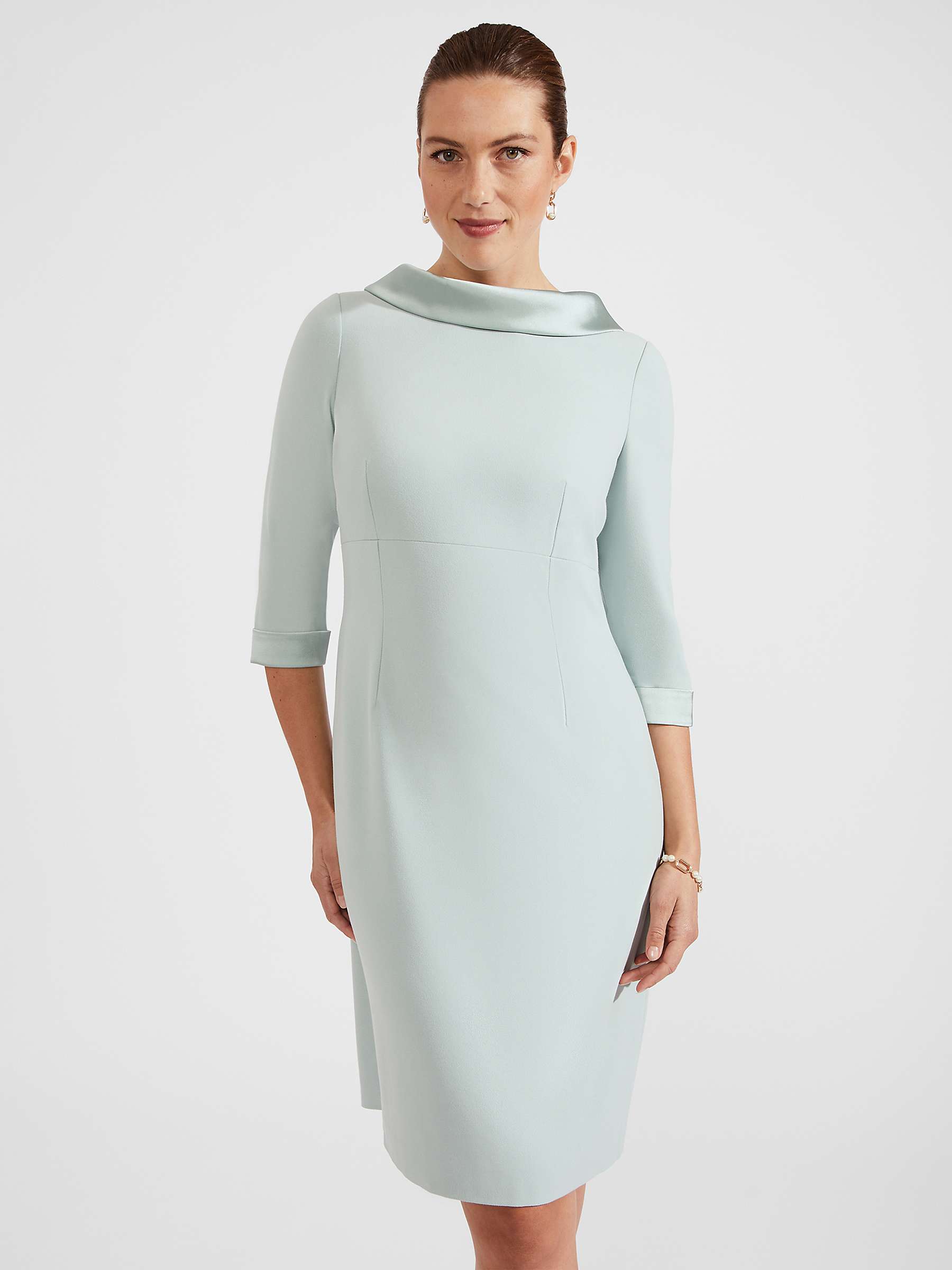 Buy Hobbs Rhianne Roll Neck Dress, Sage Green Online at johnlewis.com