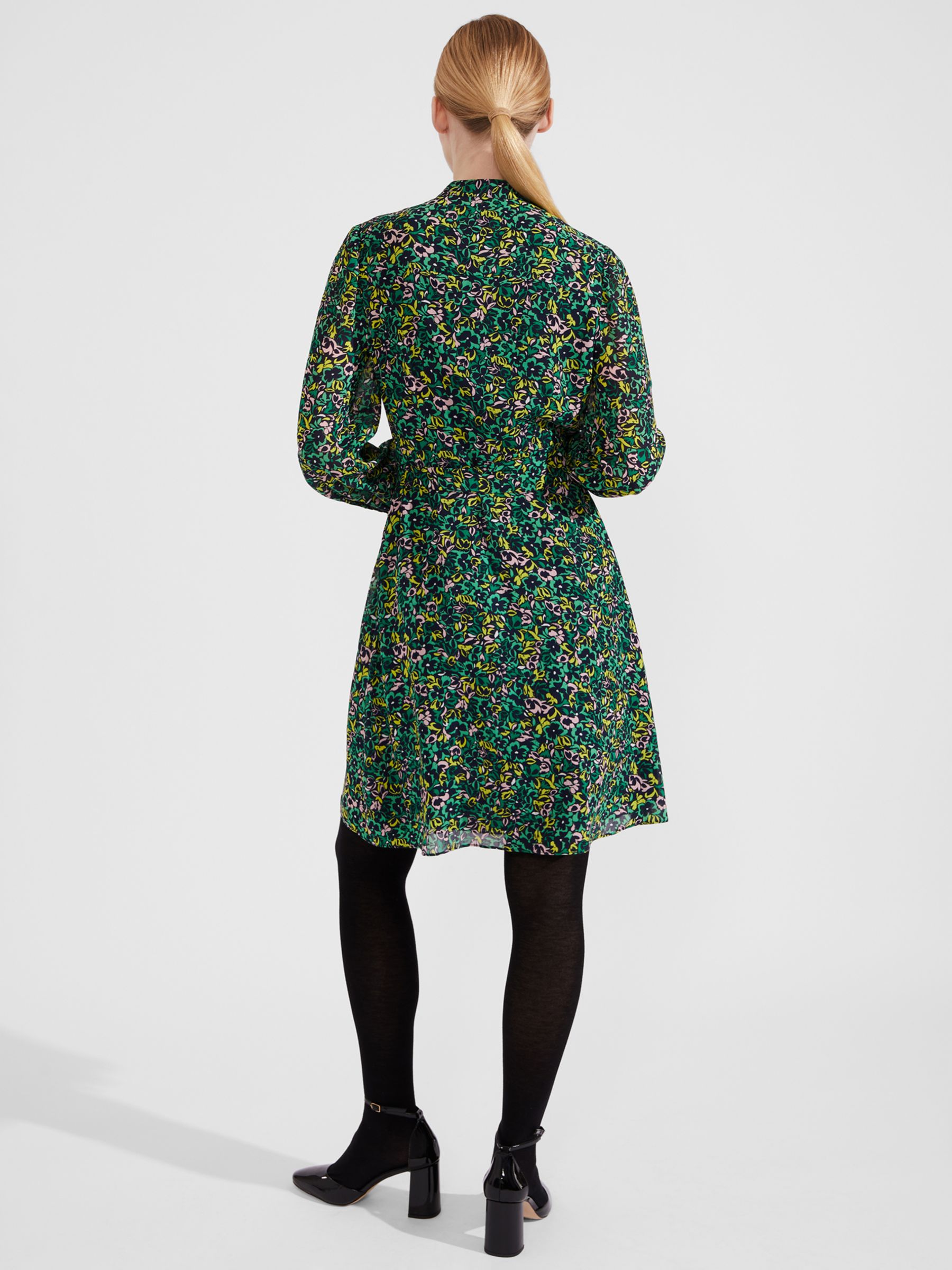 Buy Hobbs Taylor Recycled Knee Length Dress, Green/Multi Online at johnlewis.com