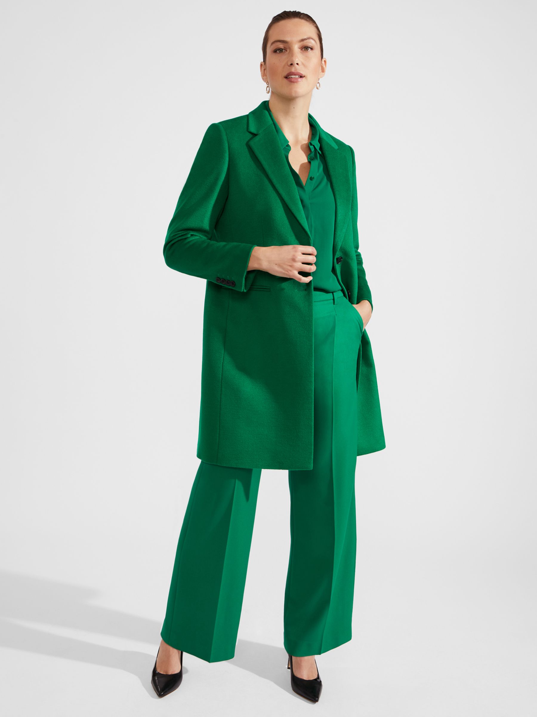 Hobbs Tilda Wool Coat, Malachite Green