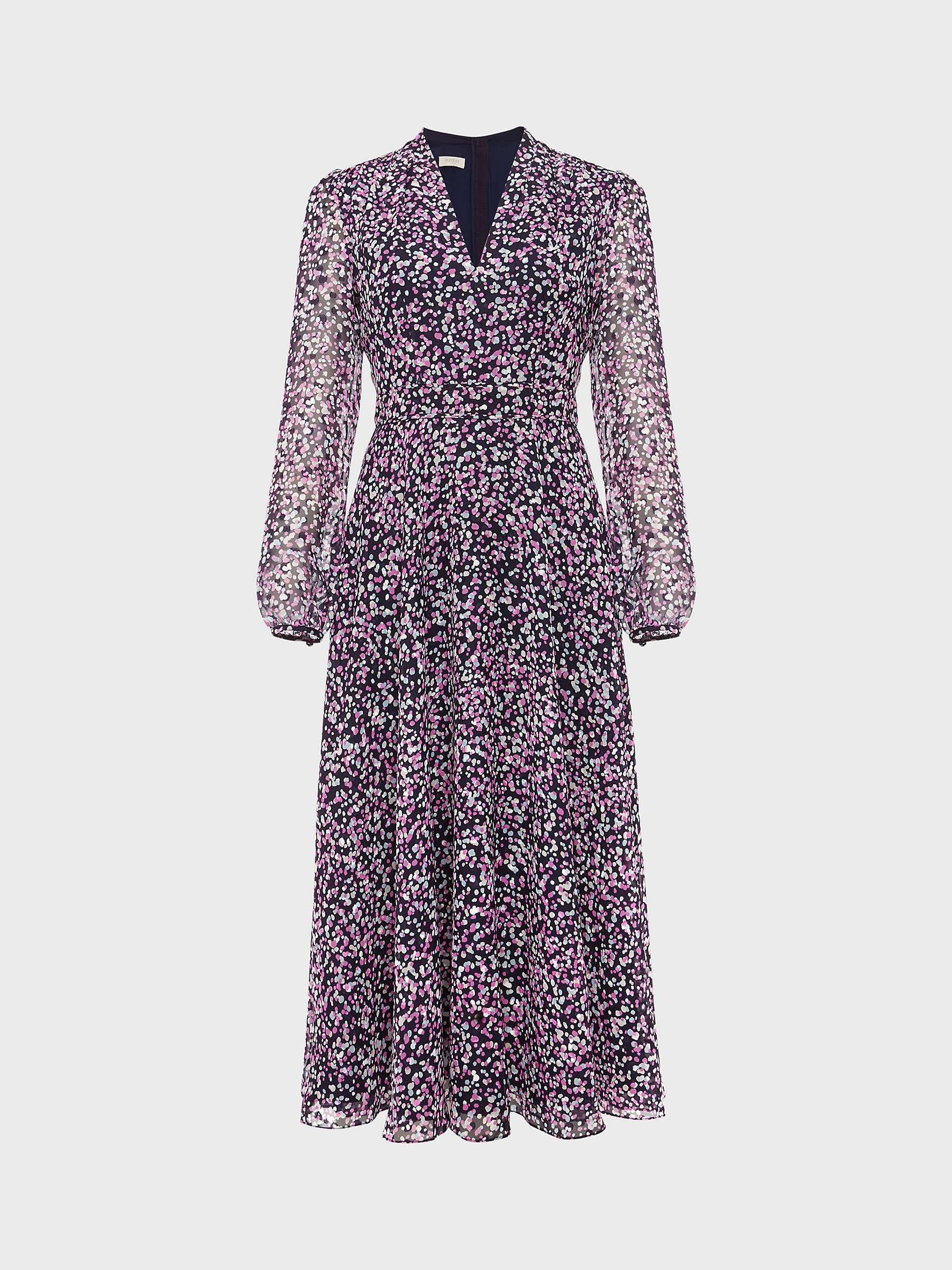 Buy Hobbs Aurora Splatter Print Midi Dress, Navy/Multi Online at johnlewis.com