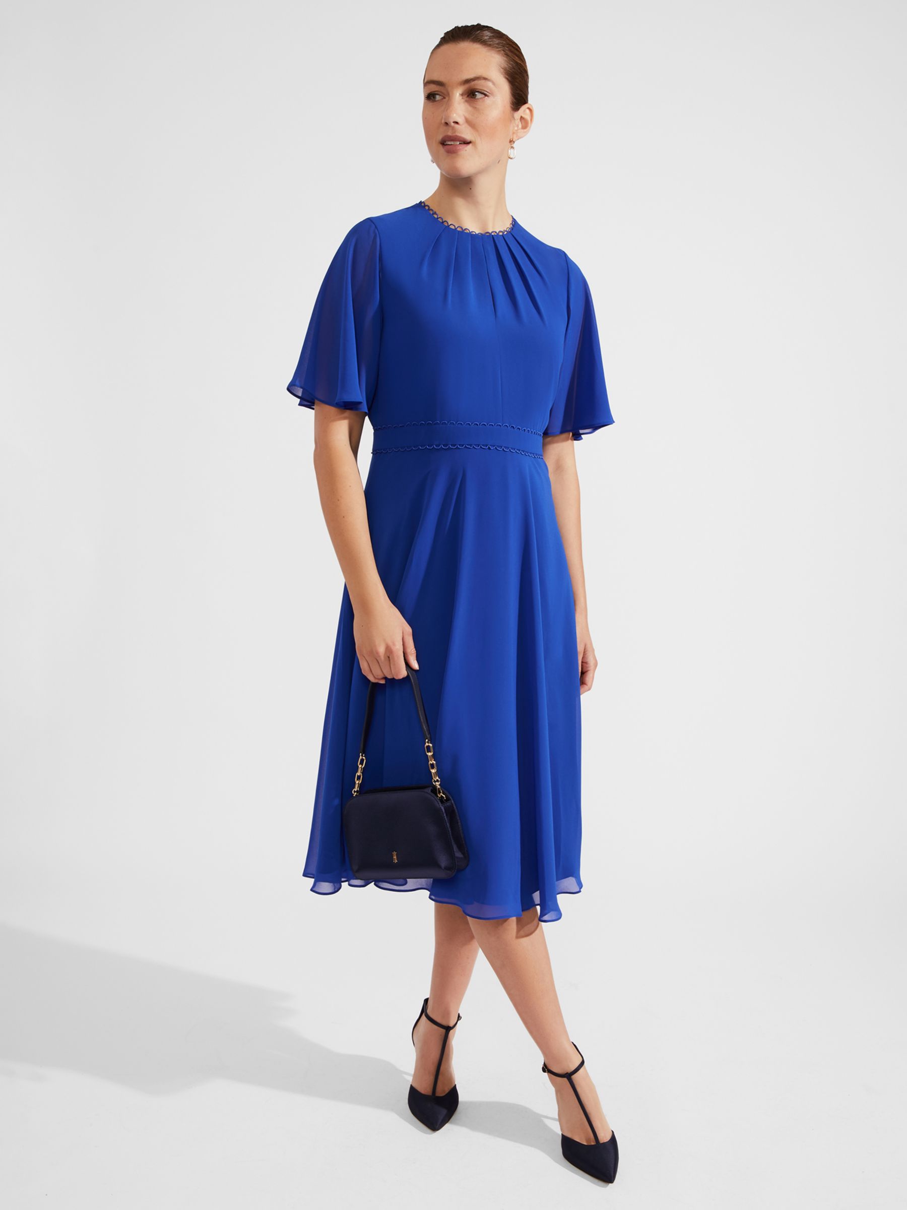 Hobbs Samara Midi Dress, Lapis Blue at John Lewis & Partners