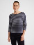 Hobbs Tafara Cotton Top, Navy/Ivory