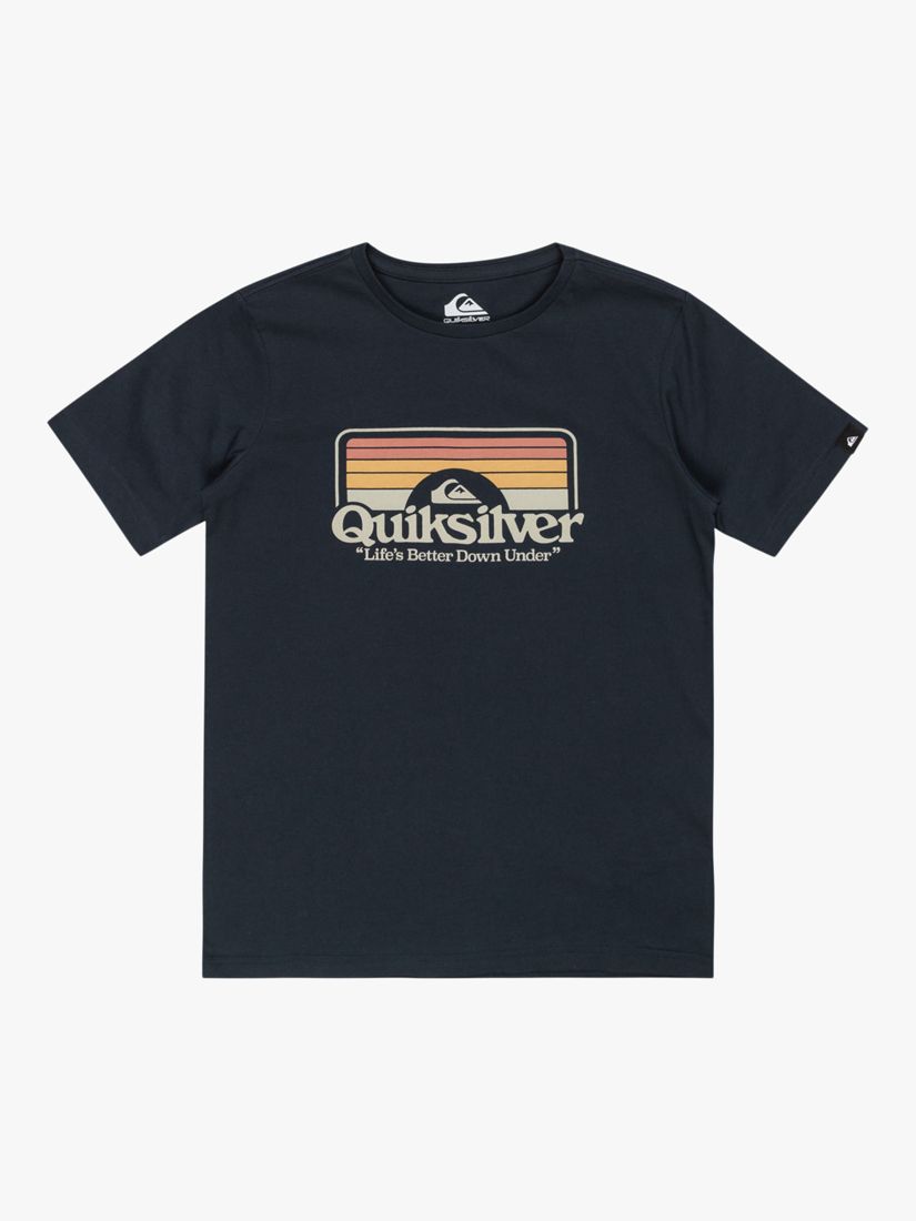Quiksilver Kids' Logo Step Inside Short Sleeve T-Shirt, Navy, 16 years