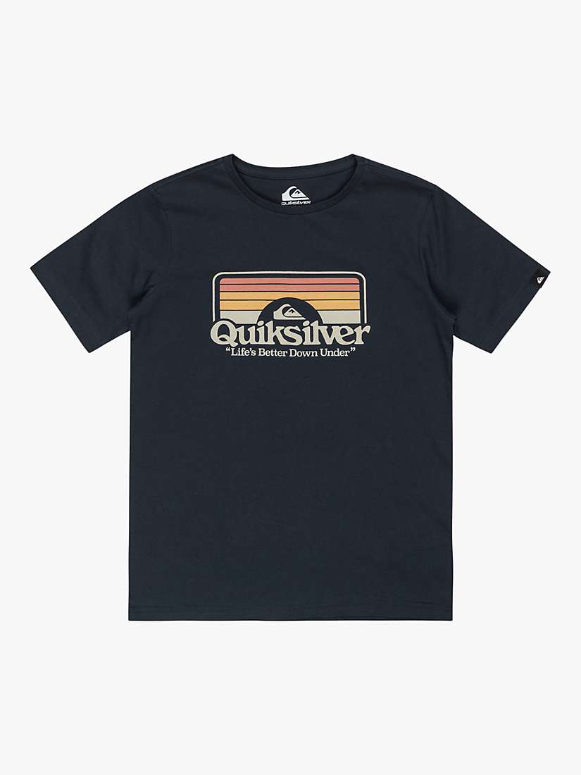 Buy Quiksilver Kids' Logo Step Inside Short Sleeve T-Shirt, Navy Online at johnlewis.com