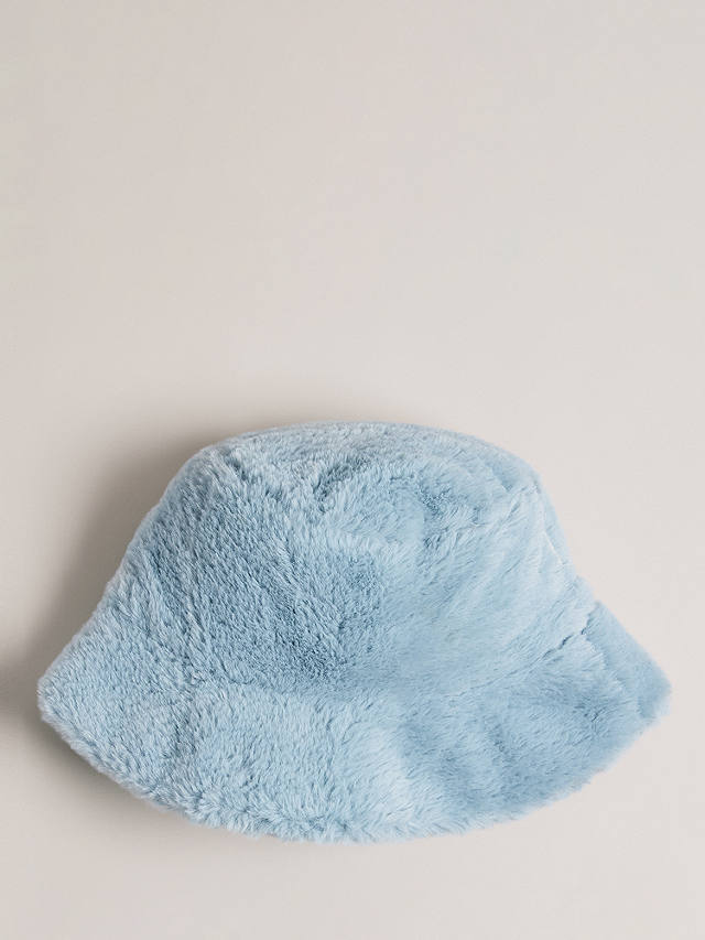 Ted Baker Prinnia Faux Fur Bucket Hat, Light Blue