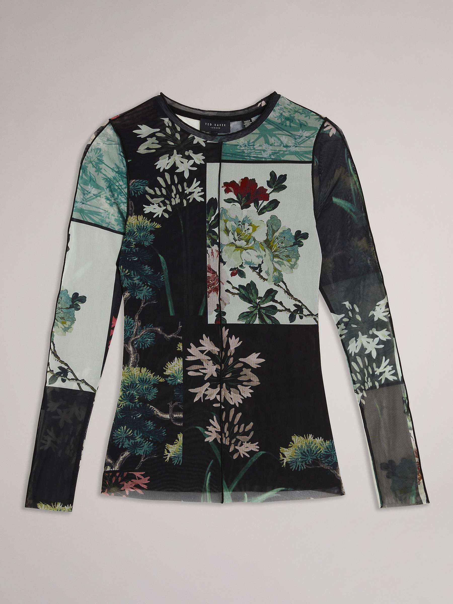 Buy Ted Baker Lareana Abstract Floral Mesh Top Online at johnlewis.com