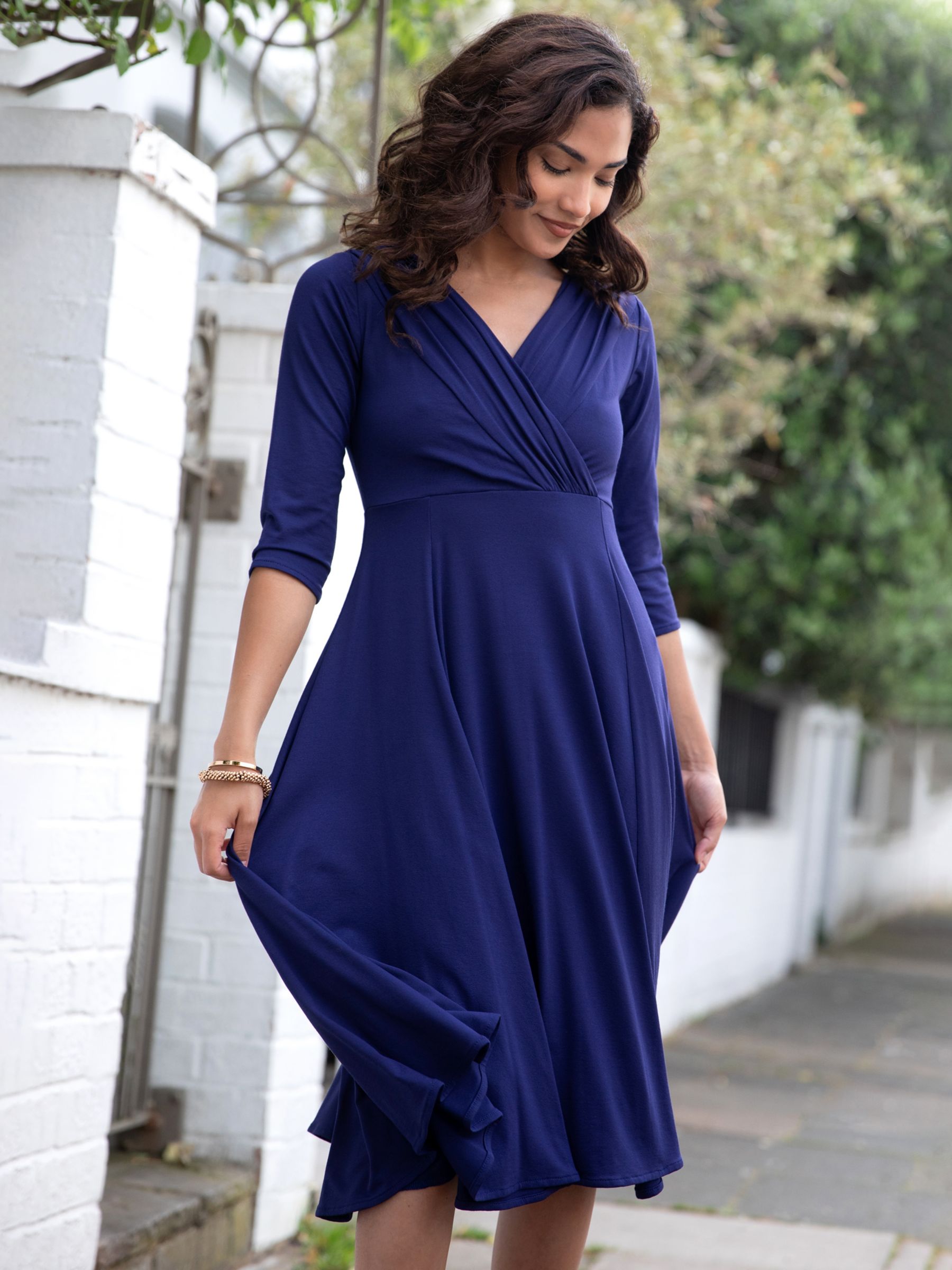 Alie Street Petite Annie Jersey Dress, Eclipse Blue, 6-8