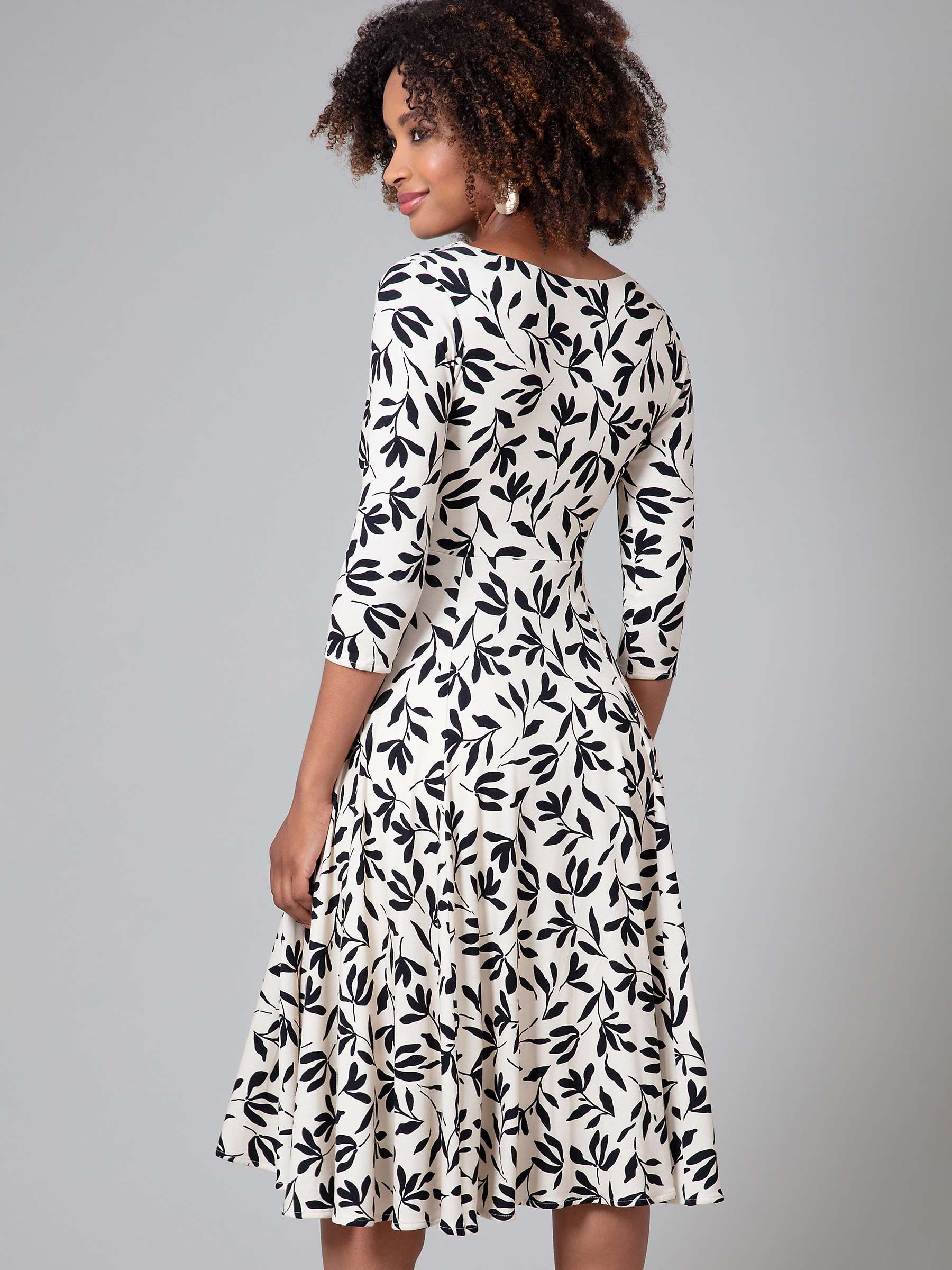 Buy Alie Street Annie Floral Jersey Midi Dress, Monochrome Online at johnlewis.com