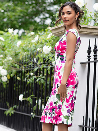 Alie Street Petite Pippa Floral Shift Dress, Fuchsia