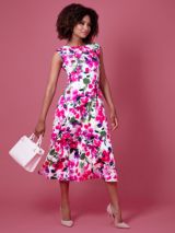 Pippa Shift Dress Fuchsia Florals