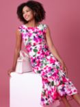 Alie Street Luna Floral Jersey Midi Dress, Fuchsia Florals