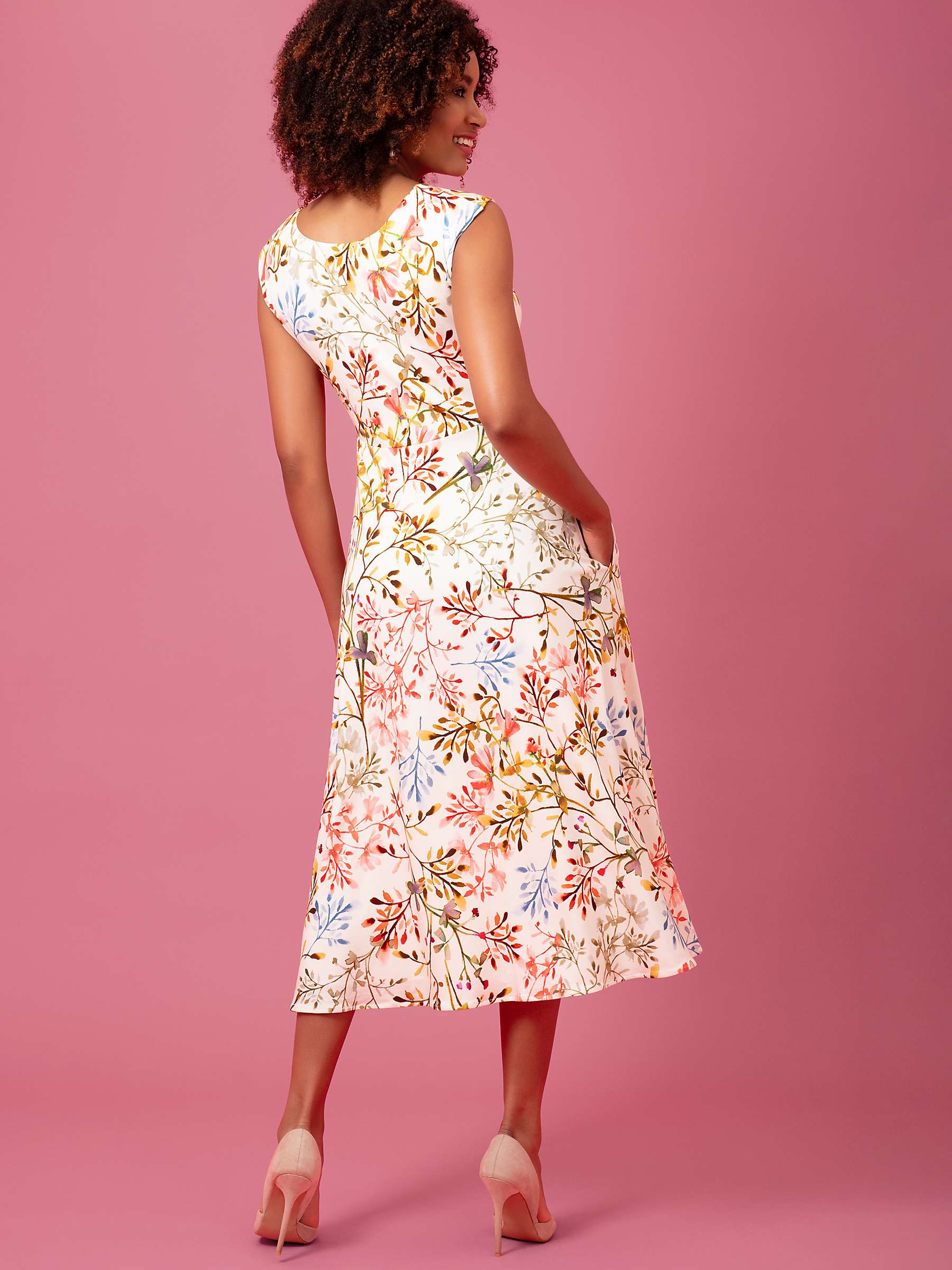 Buy Alie Street Luna Floral Jersey Midi Dress, Watercolour Meadow Online at johnlewis.com