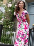 Alie Street Petite Sophia Floral Print Maxi Dress, Fuchsia/Multi