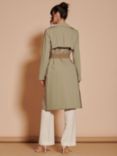 Jolie Moi Two Tone Double Breasted Trench Coat